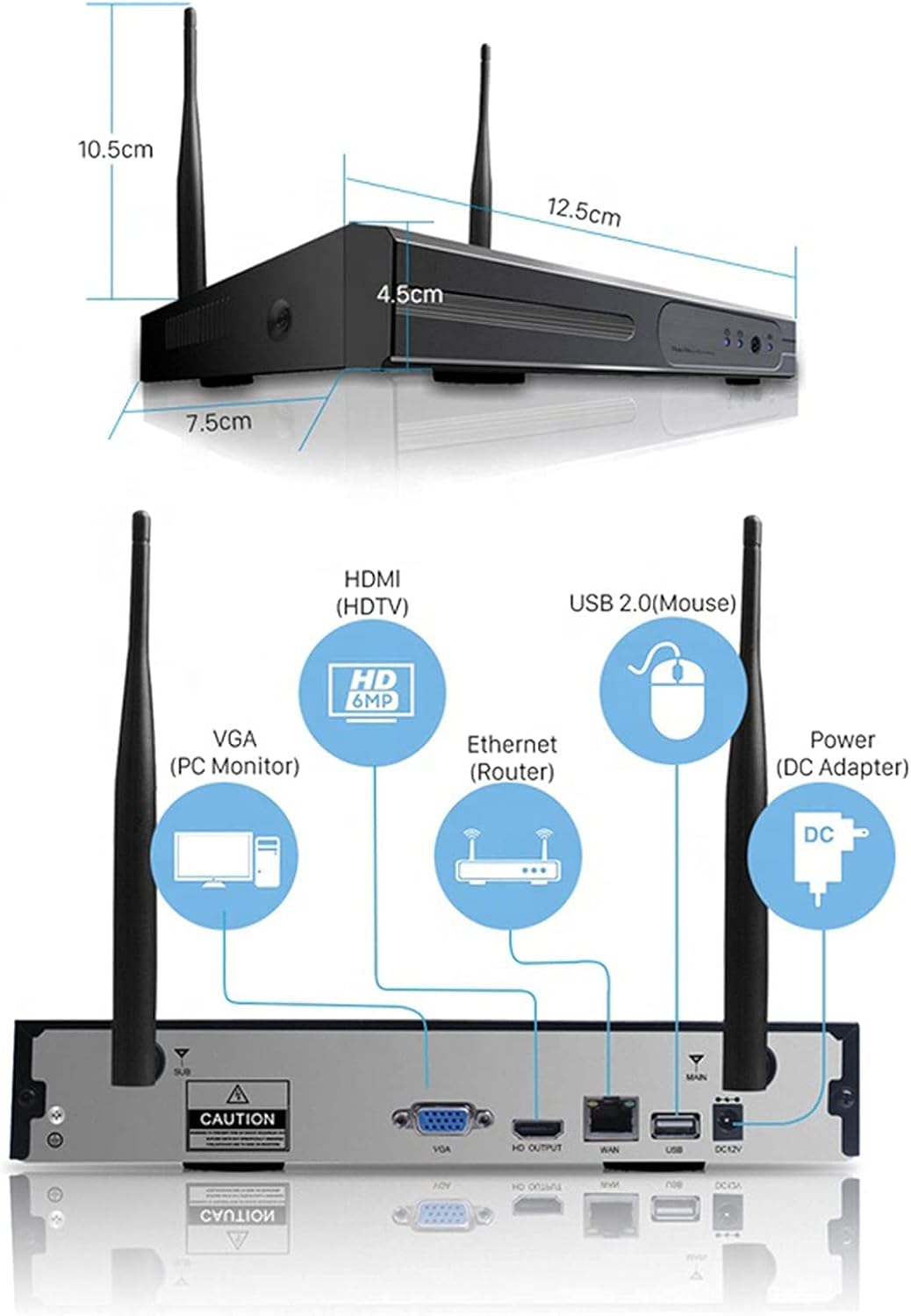 8 Channel 2MP Night Vision Security Camera System with DVR F3089