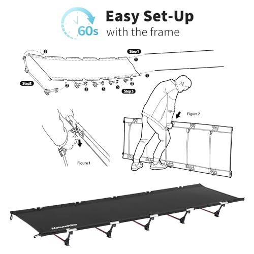 Dark Black Ultralight Folding Camping Cot with Carry Bag Q4538
