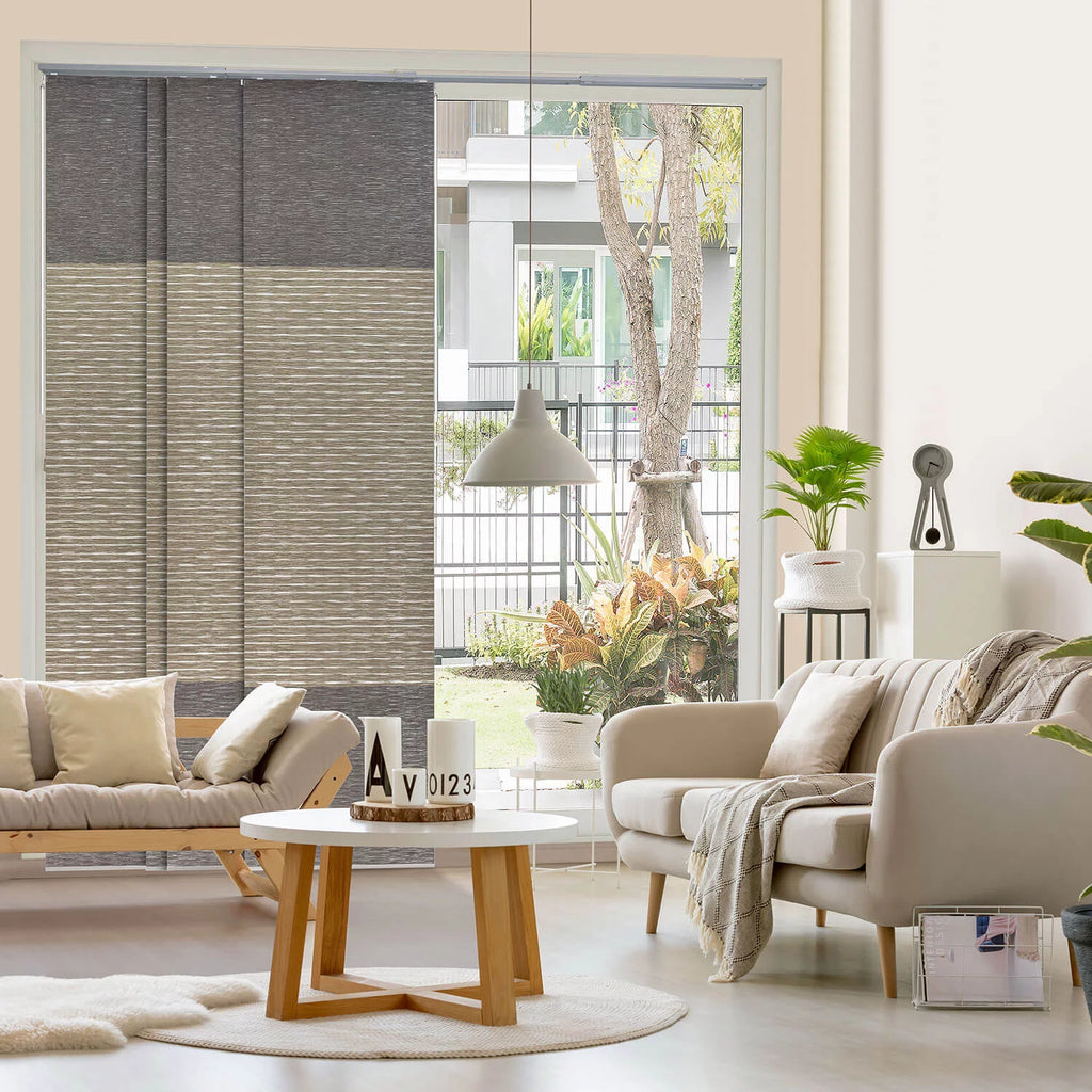 Adjustable Sliding Panel Track Blind 45.8"-86" W x 96" H Vertical Blinds 99% Blackout R838