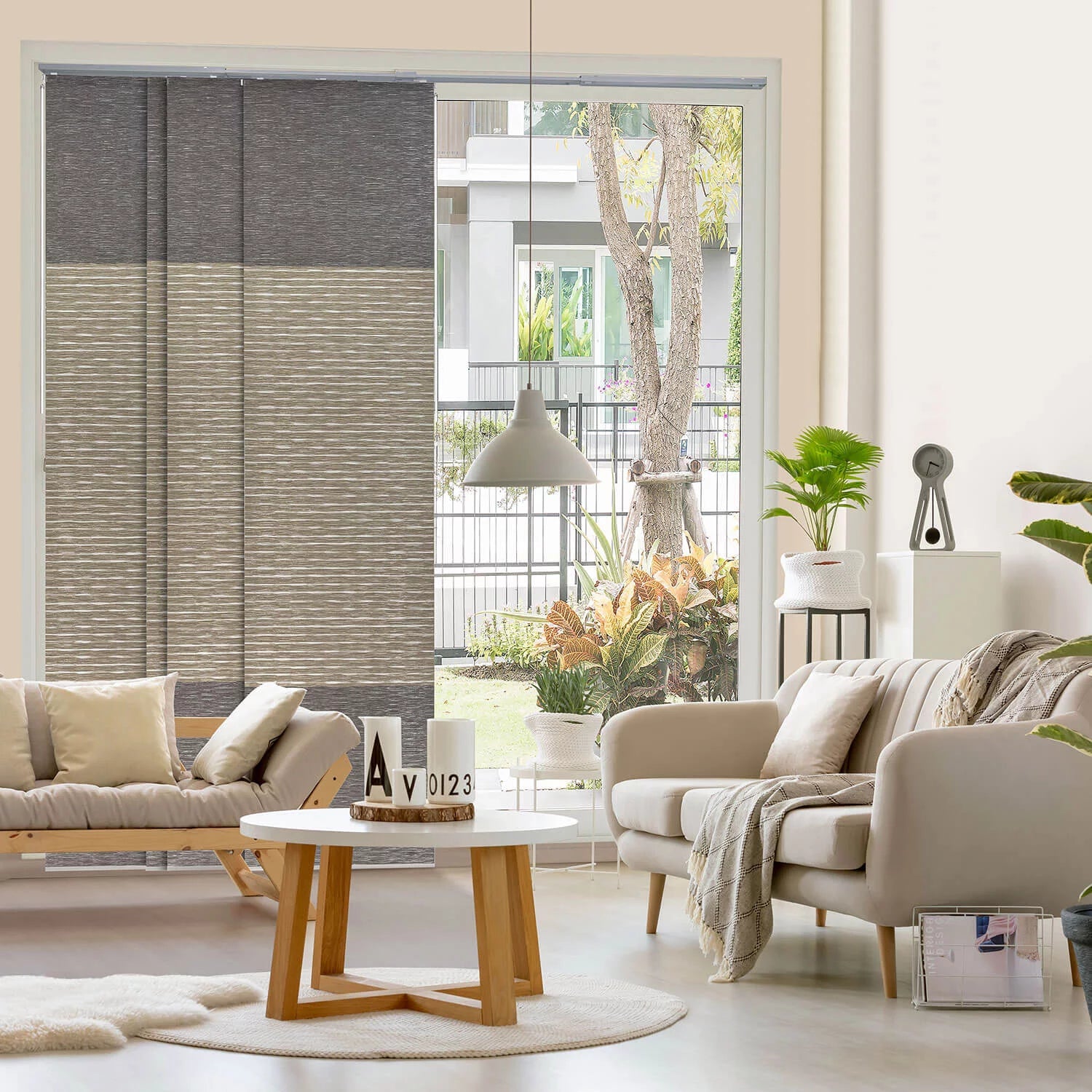 Adjustable Sliding Panel Track Blind 45.8"-86" W x 96" H Vertical Blinds 99% Blackout R838