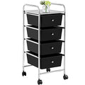 Black 4 Drawer Rolling Plastic Storage Cart M7215