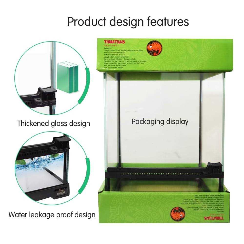 Mini Reptile Glass Terrarium Tank 8x8x12" Full View with Front Opening Door L19740