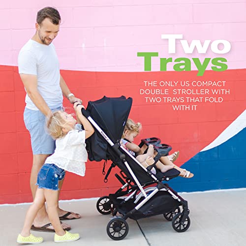 Side-by-Side Double Stroller with Dual Snack Trays Z736