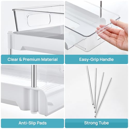 4 Pack Clear 2 Tier Under Sink Organizer with Track L5743