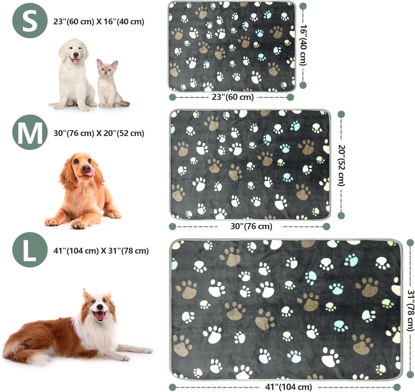 3Pack Super Soft Fluffy Pet Blankets D6033