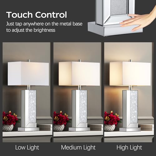 White Fabric Shade Table Lamp Set of 2 N758