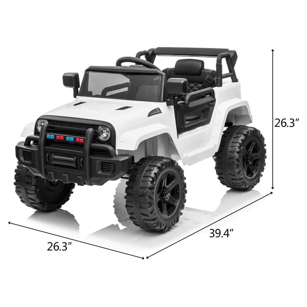 12V Battery Electric Remote Control Ride On Truck Toy Car White W1554