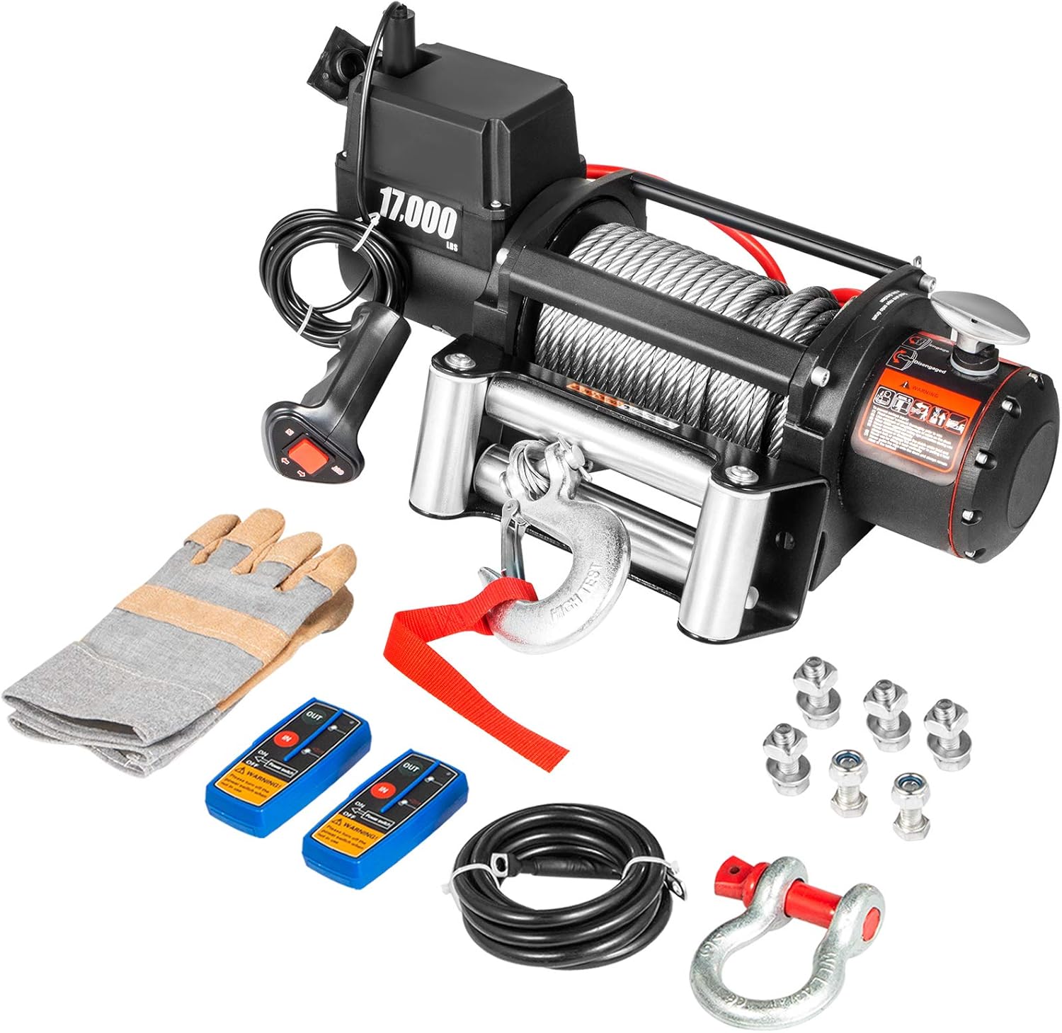 Steel Cable 12V Electric Winch with Wireless Remote Control X917928