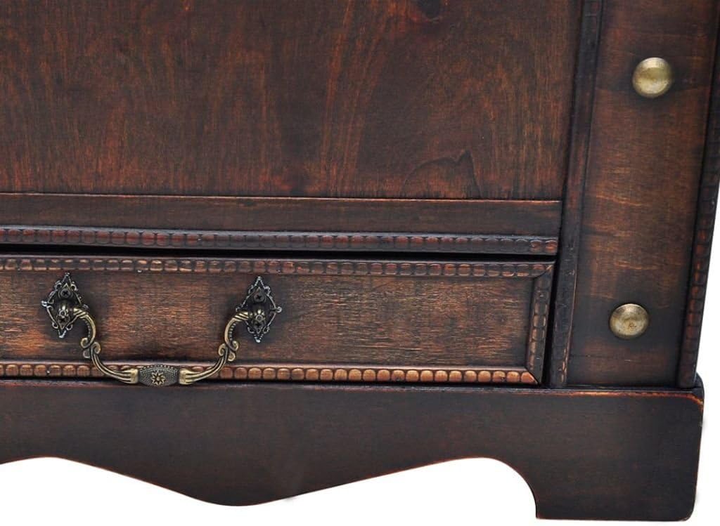 Wooden Storage Trunk with Hinged Lid Q3952