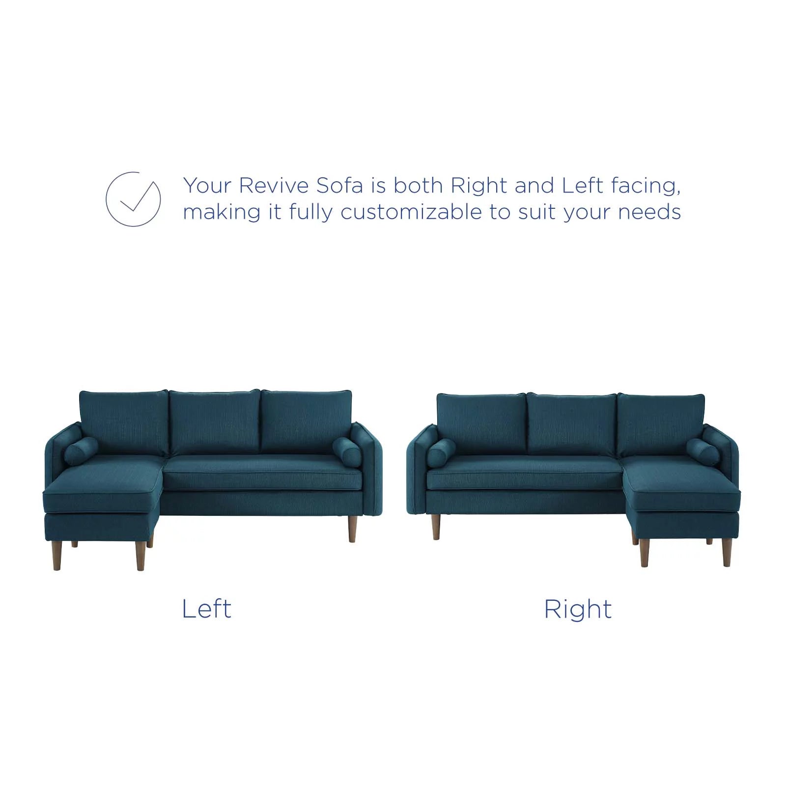 Navy Blue Fabric Sectional Sofa Set E296537