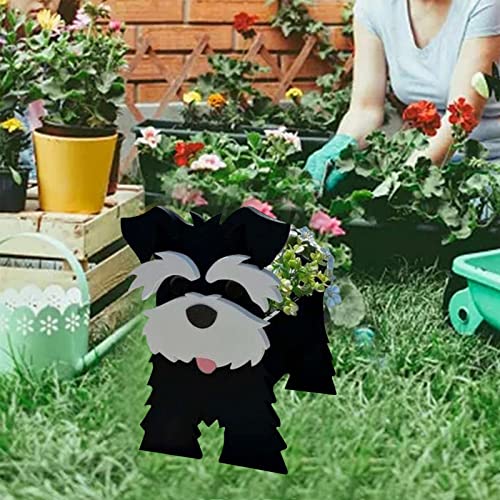 White and Black Dog Planter Pot, 13.4 * 9.5in R670050
