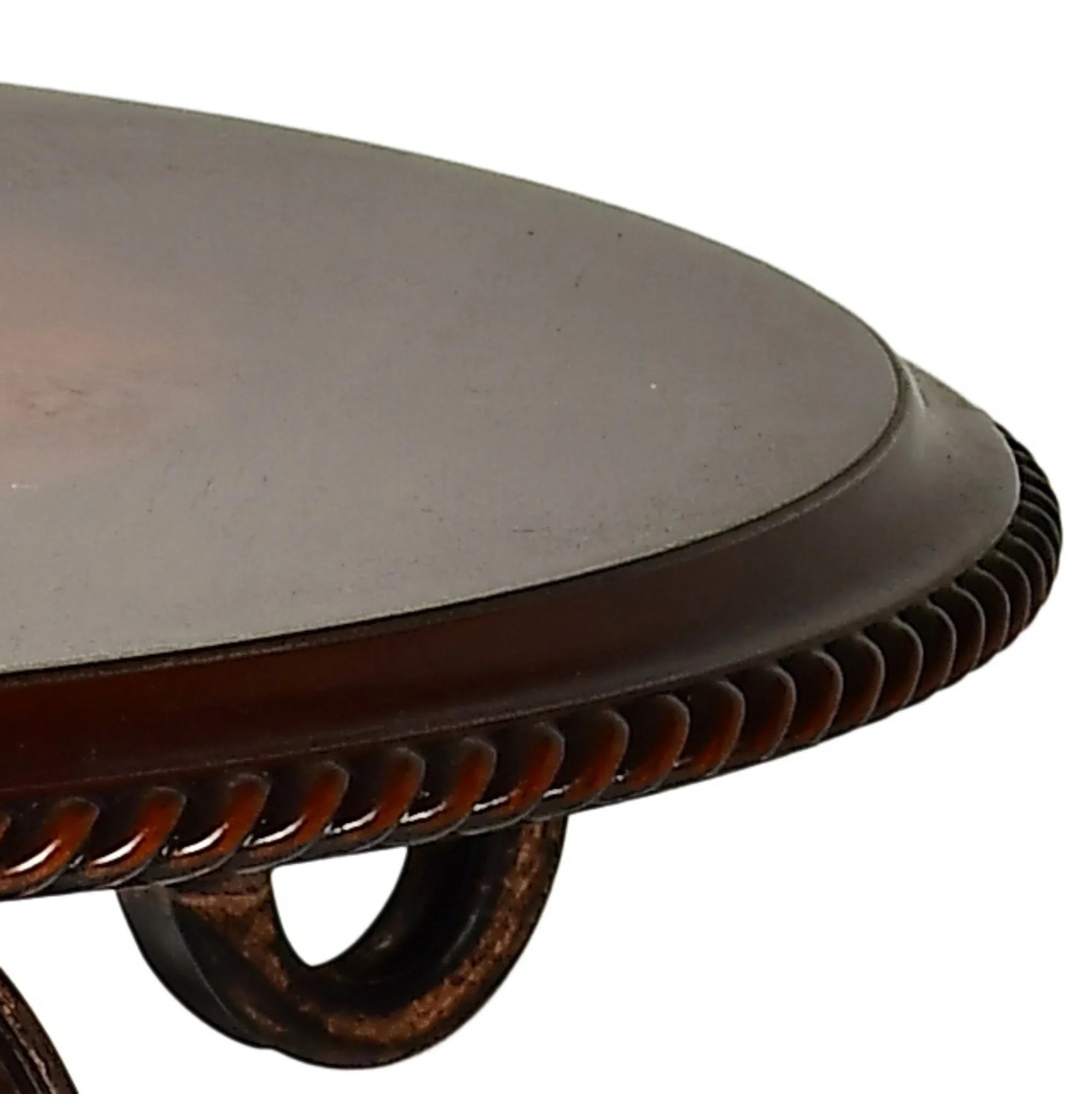 Cherry Wood and Metal Round End Table K2556