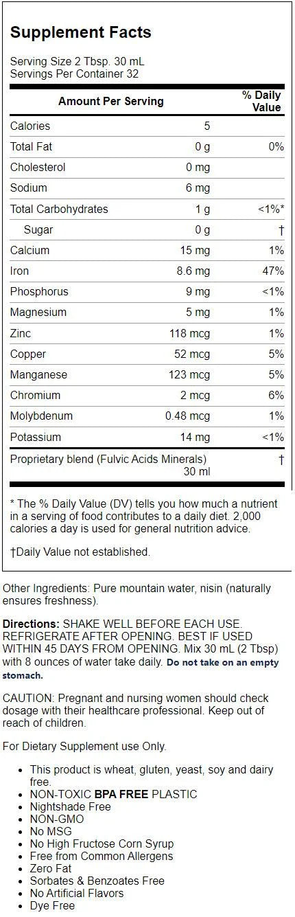 Pure Fulvic Minerals 33 fl oz Liq T408344