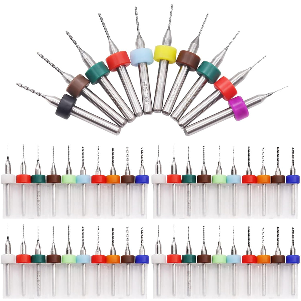 50pcs Carbide PCB Drill Bits Set 0.3mm-1.2mm H4203