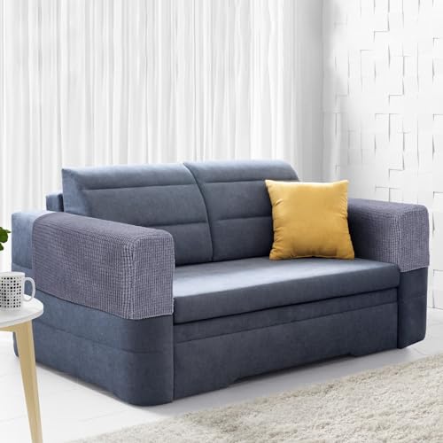 Beige Stretch Sofa Armrest Slipcover 2pcs U794916