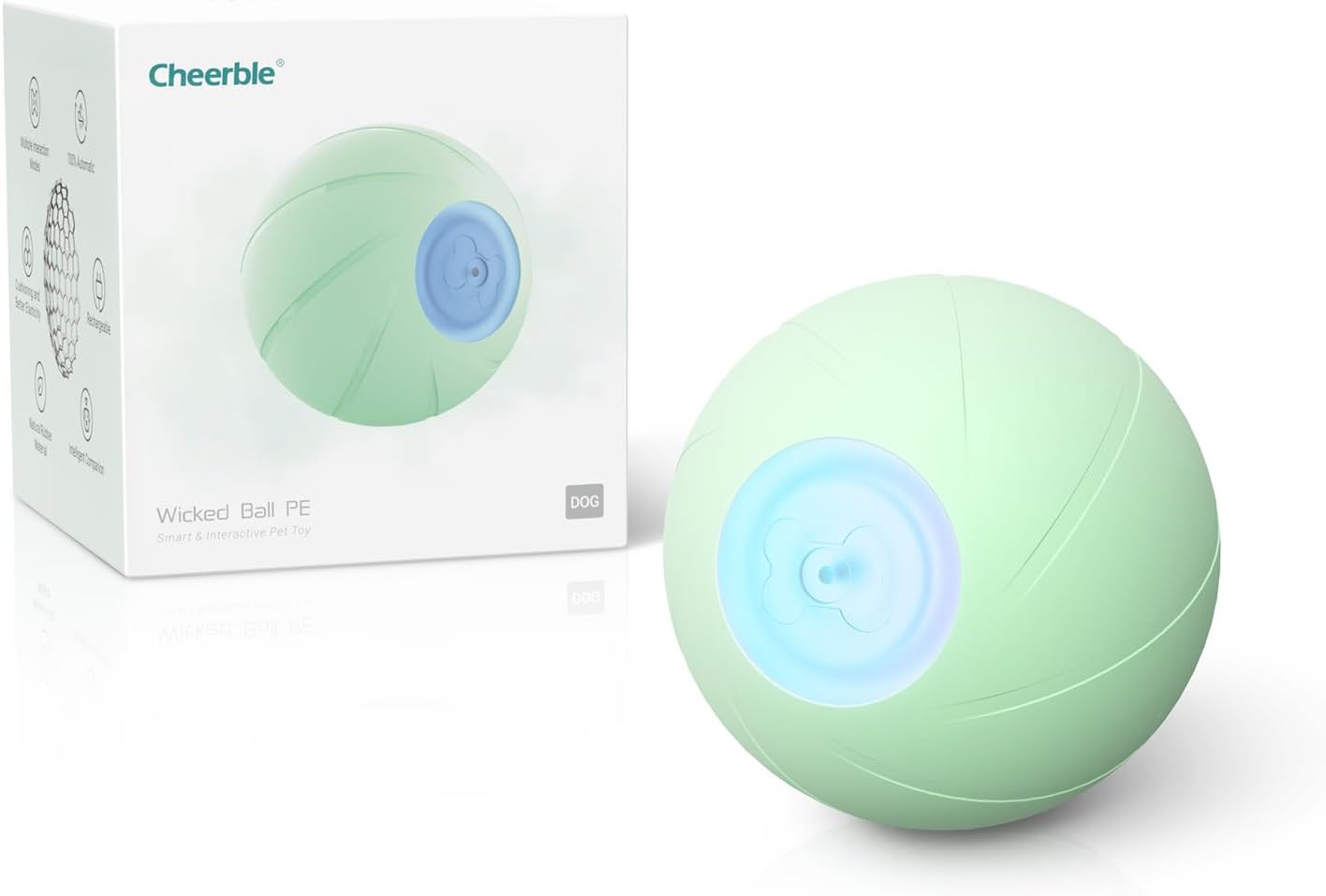 Smart Interactive Dog Toy, Automatic Moving Bouncing Rotating Ball with Lights Q394214