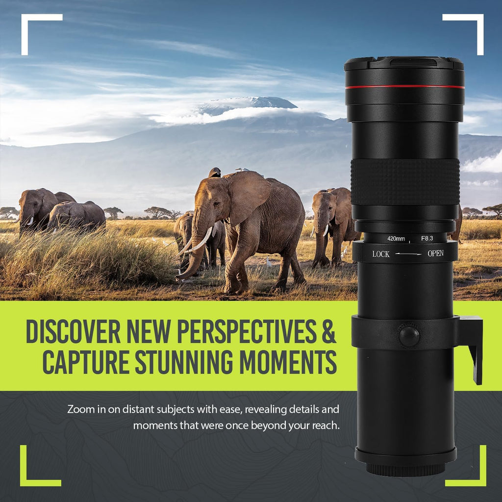 High-Power 420-1600mm f/8.3 Manual Telephoto Zoom Lens D465