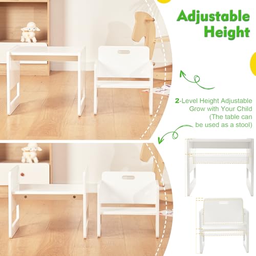 Pink Solid Wood Toddler Table and Chair Set H948