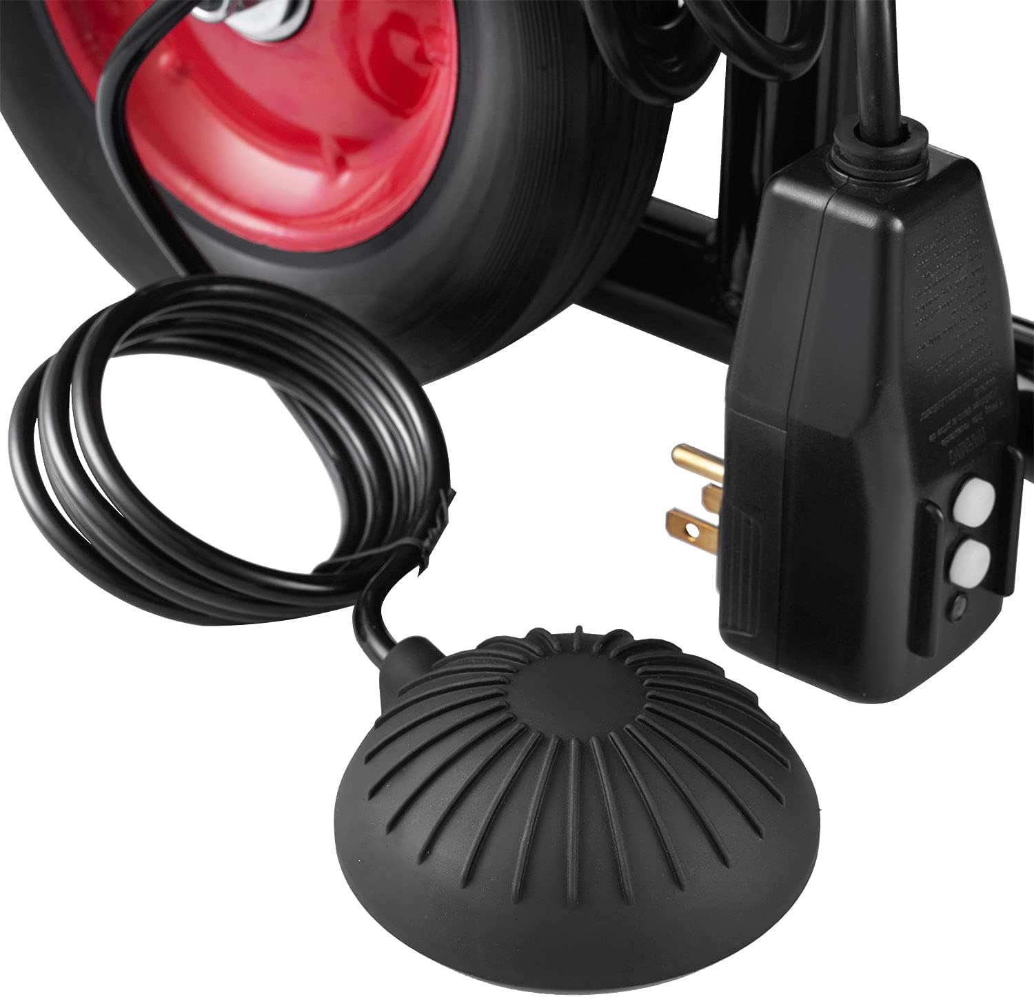 Drain Cleaning Machine 100Ft 3/8Inch Cable 370W Portable Electric Sewer Snake Drain Auger Cleaner with 8 Cutter Foot Switch K1603