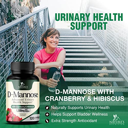180 Capsules D-Mannose & Cranberry Extract 1350mg S45349