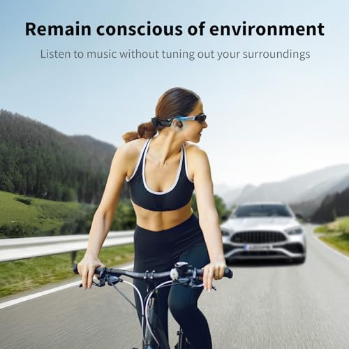 Bone Conduction Headphones, Open Ear IPX8 Waterproof Bluetooth 5.4 with Mic, 10H Playtime Wireless Earbuds H561805