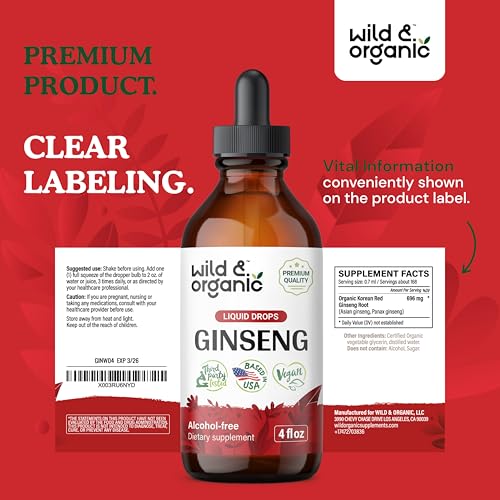 4 fl oz Organic Red Ginseng Liquid Extract I5471