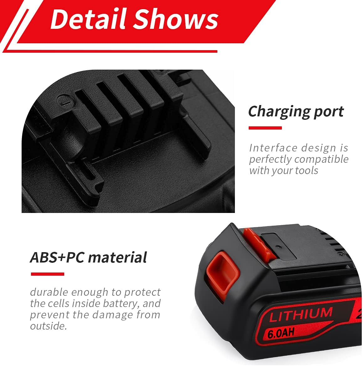 2 Pack 6.0Ah 20V Max Replacement Lithium Battery Y663133