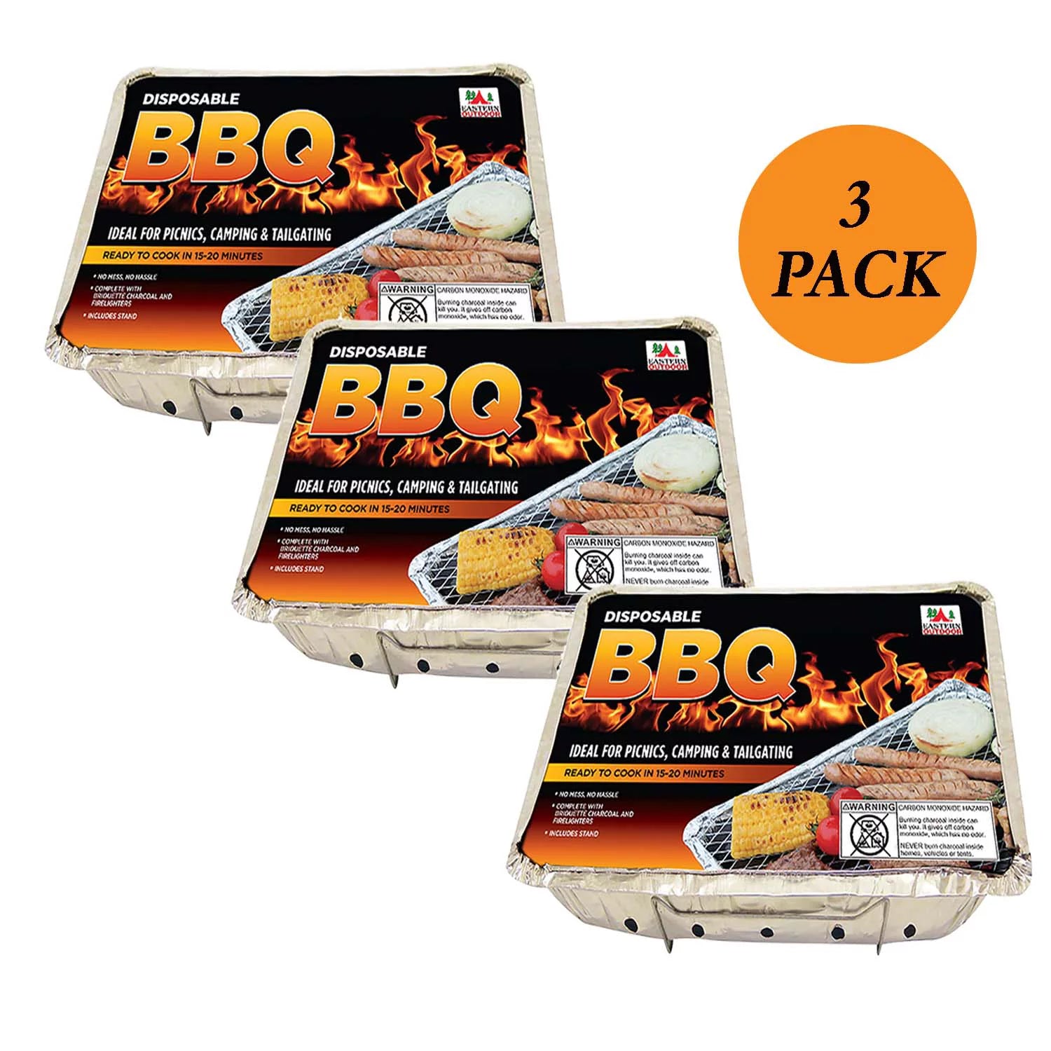 Disposable Aluminum Charcoal Grill 3 Pack 8.5 X 10.75 inch V858