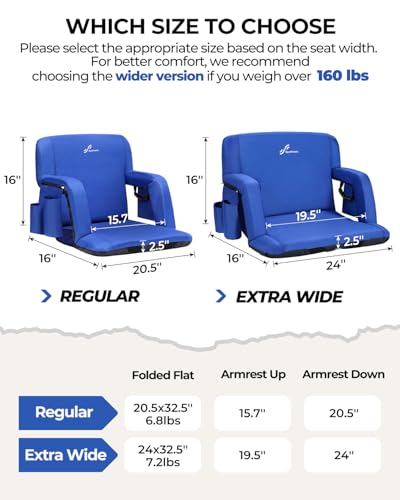 Padded Stadium Chair with Back Support and Armrests L21562