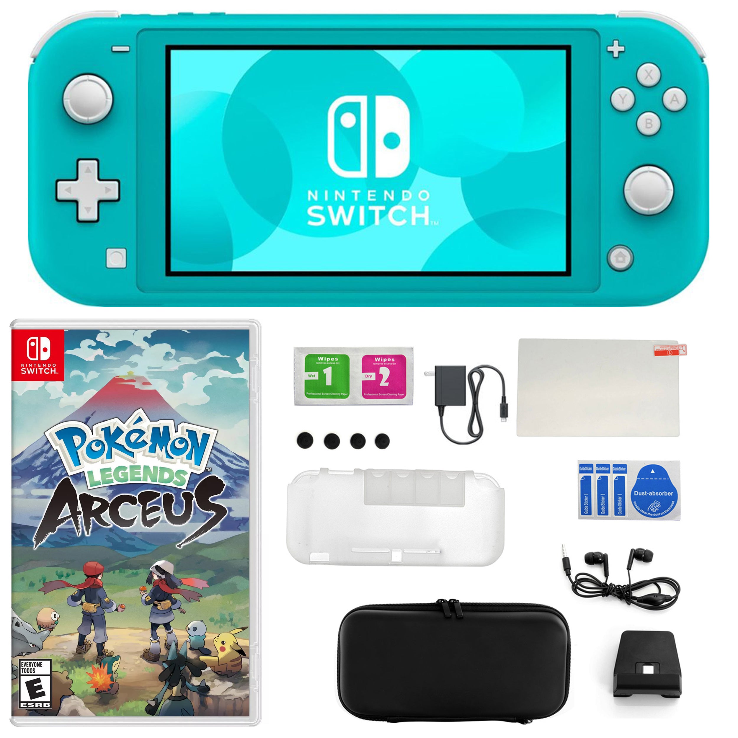 Switch Lite Turquoise with Pokemon Arceus and Accessories Kit B16912