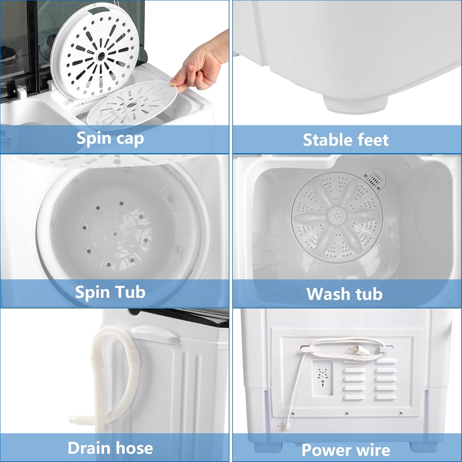 20LBS Compact Mini Twin Tub Washer H705