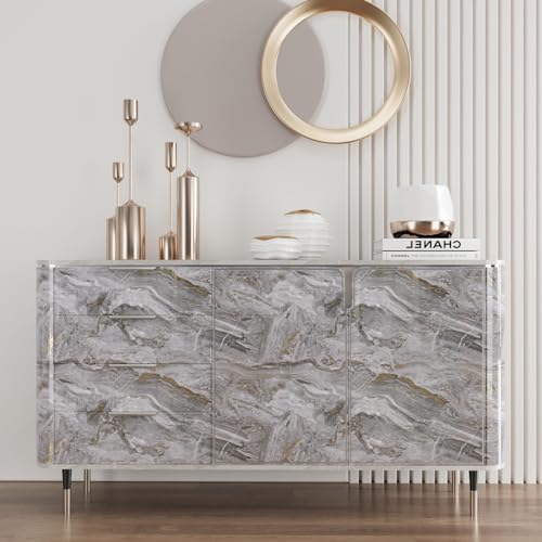 Glossy Beige Silver Marble Self Adhesive Vinyl Roll Wallpaper Q507997