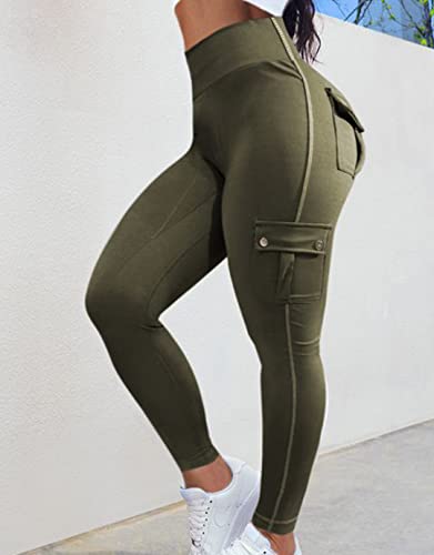 Butt Lifting Leggings with Flap Pockets Cargo Leggings G3682