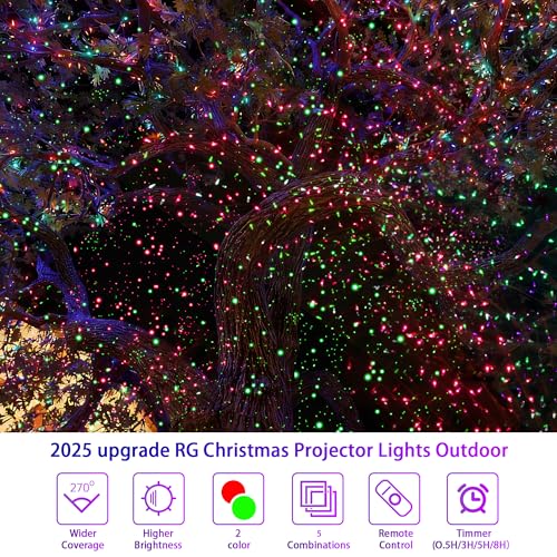 Red & Green Christmas Light Projector with Remote W1272