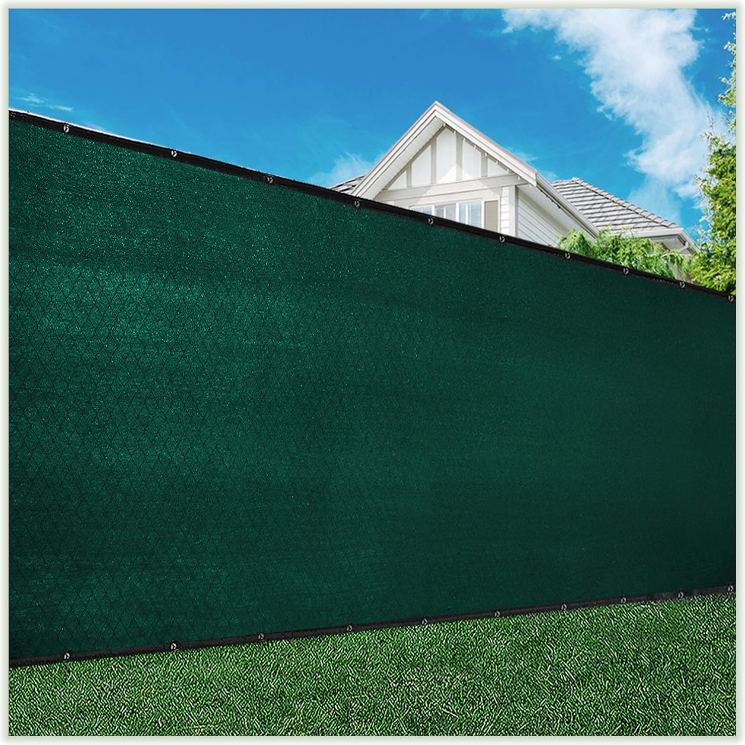 8' x 50' Green Privacy Screen Fabric Shade Tarp S9302