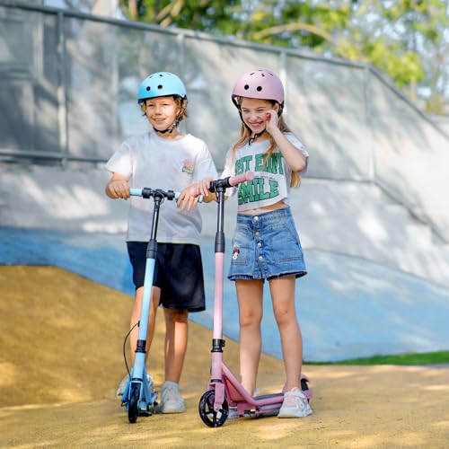 Electric Scooter with Adjustable Speed and Height, Colorful Lights, Double Brake Q874410