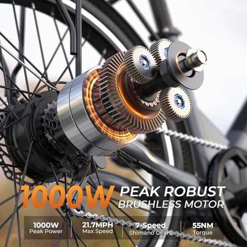 26" Step-Thru Electric Bike with 48V Removable Battery J85595