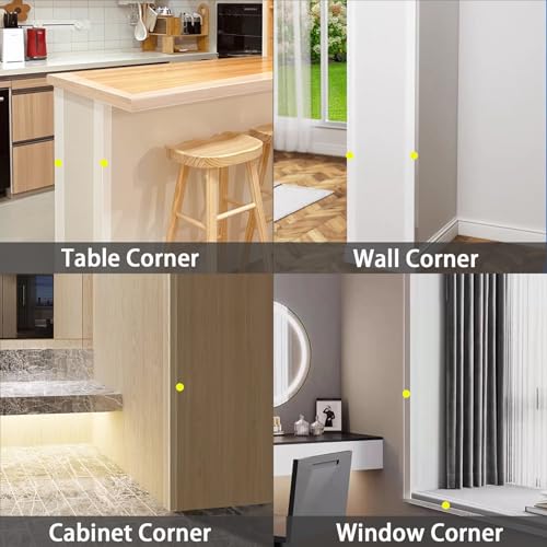 4Pcs Clear Self-Adhesive L-shaped Corner Guards (3.9ft x 1.0in) M84307