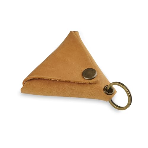 Vintage Brown Leather Keychain Coin Purse M329257