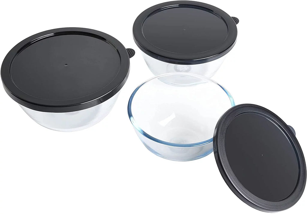 3-Piece Glass Mixing Bowl Set with Lids A364916