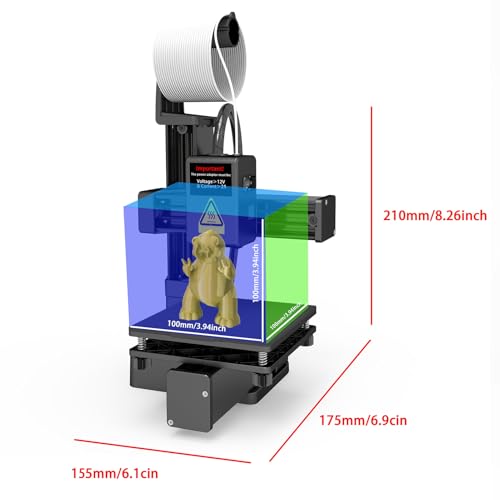 Compact FDM 3D Printer with Removable Build Plate, 0.4mm Metal Nozzle F70938