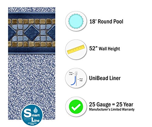 18-Foot Round Liner 52-Inch Wall Height 25 Gauge Virgin Vinyl P68853
