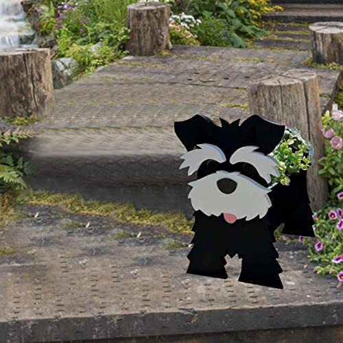 White and Black Dog Planter Pot, 13.4 * 9.5in R670050