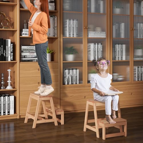 Wooden 2-Step Folding Step Stool B50450