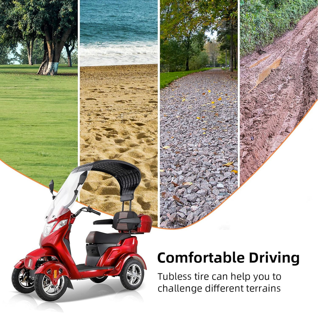 4 Wheel Electric Mobility Scooter with Canopy & Windshield U773916