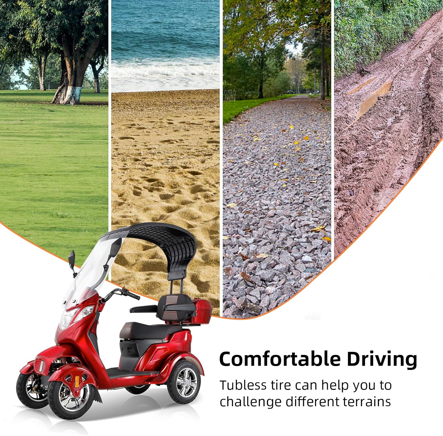 4 Wheel Electric Mobility Scooter with Canopy & Windshield U773916