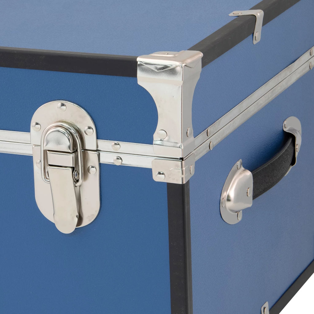 Mist Blue Wood Trunk with Wheels and Lock K315