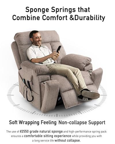 Large Power Lift Recliner Chair with Heated and Massage, 26in Extra Wide Seat T73859