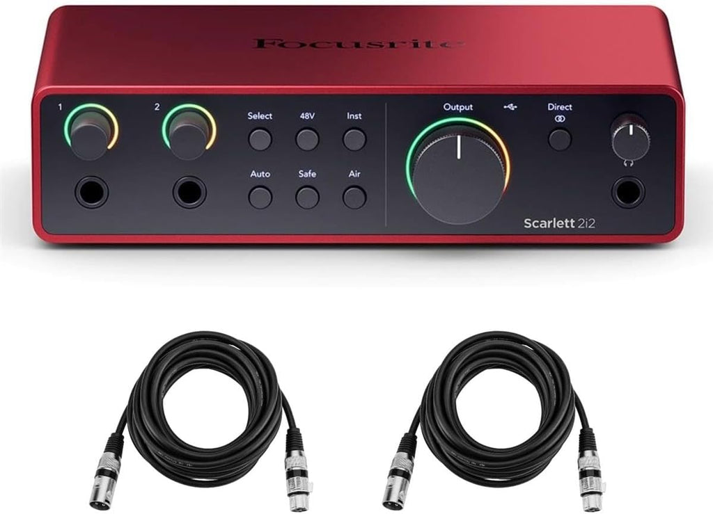 2x2 USB Audio Interface Bundle with 2 XLR Cables N7742