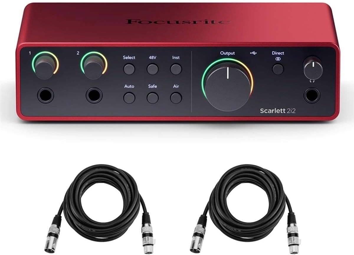 2x2 USB Audio Interface Bundle with 2 XLR Cables N7742